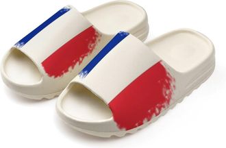 Generic Vintage France Flag Slides for Women Men Soft Thick Bottom Coconut Slippers Sandals for Bathroom Beach