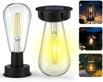 OEM Repuesto Para L&aacute;mpara Solar, Cubierta Solar Para Farol, Juego De 2, Cabezales De Repuesto, Impermeable, Con Iluminaci&oacute;n Led, Di&aacute;metro 7 Cm, Negro