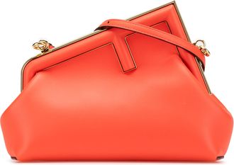 Fendi Pre-owned Womens First Clutch Leather Handbag - Orange - One Size