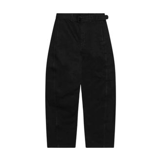 Christophe Lemaire Wide Trousers, male, Black, Size: S Twisted Belted Pants