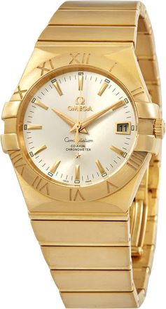 Omega Constellation Automatic 18kt Yellow Gold Chronometer Silver Dial Ladies Watch 123.50.35.20.02.002