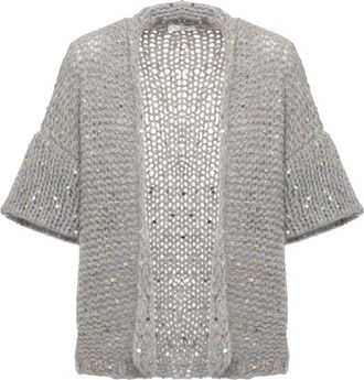 PANICALE Alpaca Blend Cardigan With Open Front And Short Sleeves