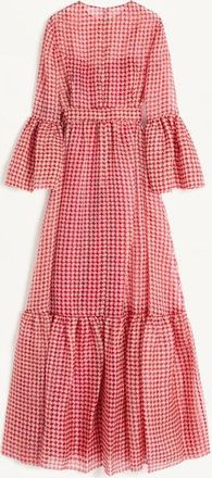 Valentino Abito Da Sera In Organza Vichy Opticool Donna AVORIO/PARIS 36