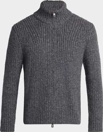 Moncler Men & apos;s Ribbed Full-Zip Sweater