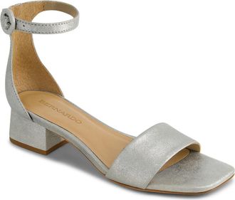 Bernardo Jalena Ankle Strap Sandal in Silver Metallic Suede at Nordstrom Rack, Size 8.5