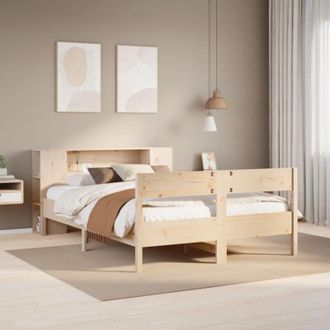 vidaXL Cama Con Estanter&iacute;a Sin Colch&oacute;n Madera Maciza De Pino 140x190cm Vidaxl