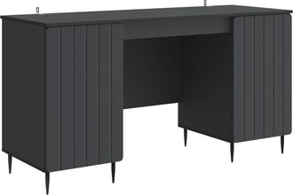 vidaXL Escritorio Negro 142,5 X 50 X 75 Cm Madera De Ingenier&iacute;a Vidaxl