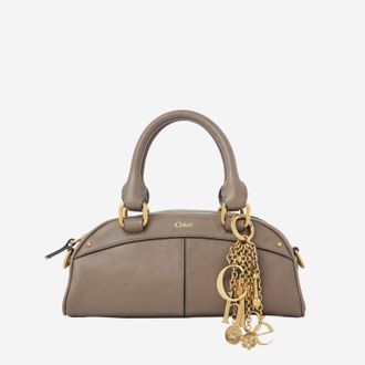 Chlo&eacute; Womens Small Bowling Bag Soft Leather Beige Handbags Hand