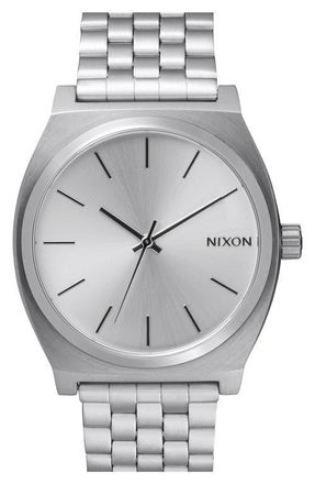 Nixon The Time Teller Bracelet Watch, 37mm in All Silver at Nordstrom