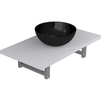 vidaXL Two Piece Bathroom Furniture Set Ceramic White vidaXL