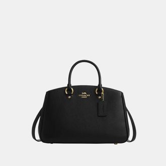 Coach Womens Savannah Carryall in Refined Pebble Leather - Black - One Size