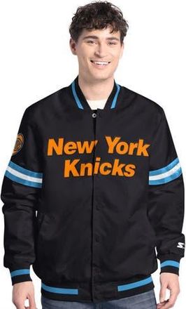 Starter Mens Starter Black New York Knicks Scout Varsity Full-Snap Jacket at Nordstrom, Size Xx-Large