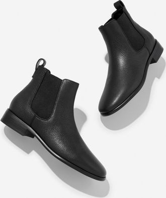 Talbots Brighton Pebble Leather Ankle Boots - Black - 10 1/2 M Talbots