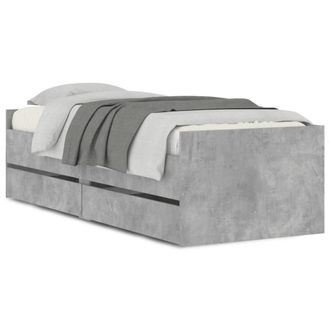 Berkfield Home Bed Frame with Drawers without Mattress Concrete Grey 90x200 cm