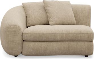 Castlery Fable Left Arm Sofa Customized, (Washed Chenille) Sand, Machine Washable, Ultra Deep Seats for Sofas, Castlery Brand