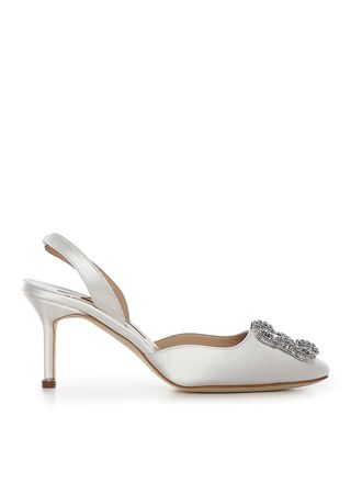 Manolo Blahnik Hangisli Satin Slingback
