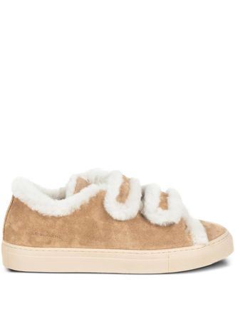 Voile Blanche fur trim trainers - Brown