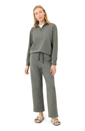 Pact Organic Cotton CloudKnit Wide Leg Pant in Castor Green at Nordstrom, Size X-Large