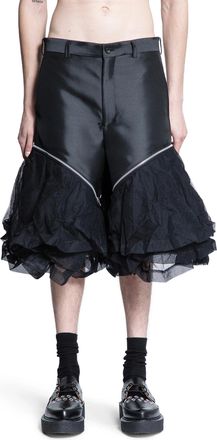 Comme Des Gar&ccedil;ons Satin and Crinkled Tulle Shorts