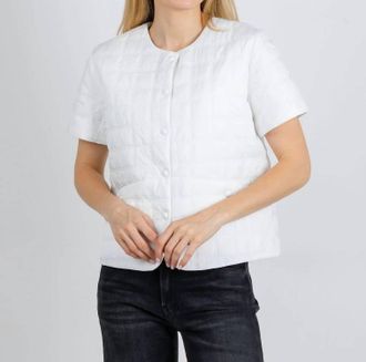 Elliott Lauren Snap Front Quilted Jacket In White