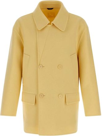 Fendi Cappotto doppiopetto in lana - Giallo