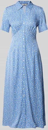 Tommy Hilfiger Tailliertes Midi-Hemdkleid mit Blumenprint in Hellblau, Gr&ouml;&szlig;e 38