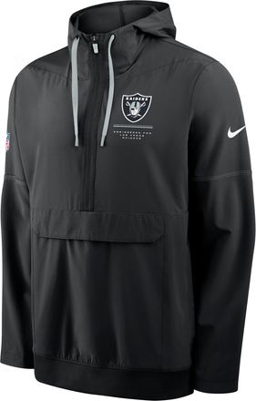 Nike Las Vegas Raiders Sideline Anorak Nike Mens NFL 1/2-Zip Hooded Jacket in Black | 03AT056Y8D-EKU