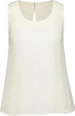 120% Lino Top con cut-out - Bianco