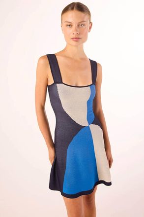 Misa Vivi Mini Dress In Geo Stripe Knit