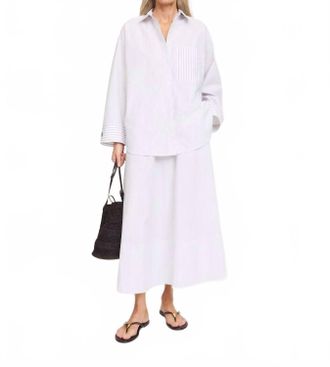 By Malene Birger Derris Organic Cotton Shirt In Black White Mix Stripe