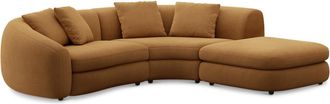 Castlery Fable Single Arm Sectional Sofa Right Facing Customized, Caramel Performance Fleece, Spill Resistant, Ultra Deep Seats for Sofas, Castlery