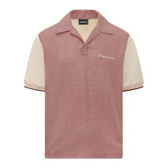 Dsquared2 Polo Shirts, male, Multicolor, Size: 2XL Virgin Wool Linen Pied de Poule Polo