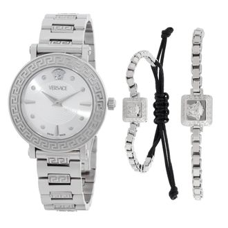 Versace Greca Sphere Quartz Silver Dial Ladies Watch Box Set VE9C00324