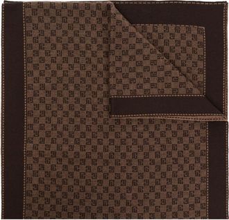 Balmain Sjaal met monogram - Heren - Wintersjaals - Bruin - ONE Size - Wol - Accessoires