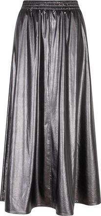 Esqualo Womens Metallic Midi Skirt In Grey