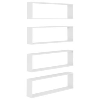 vidaXL Vidaxl - Estante Cubo De Pared 4 Uds Madera Contrachapada 100x15x30 Cm