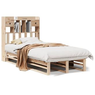 Berkfield Home Bookcase Bed without Mattress 90x200 cm Solid Wood Pine in Light Tan