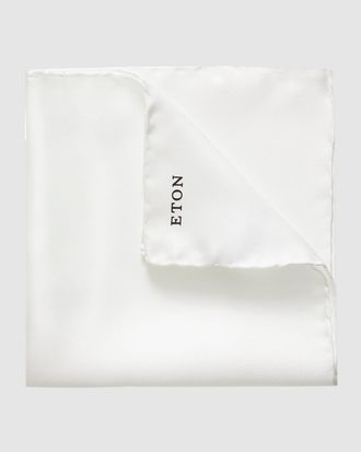 Eton White Silk Pocket Square
