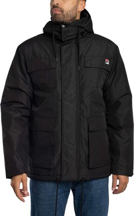 Fila Mens Liam Cargo Pockets Padded Jacket, Black, L