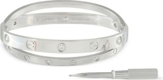 Cartier 18K white gold Love diamond bracelet - women - 18kt White Gold - One Size - Silver