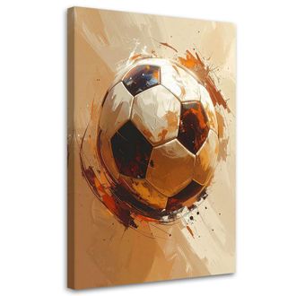 Feeby Cuadro Sobre Lienzo, F&uacute;tbol Sobre Fondo Beige, 70x100