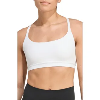 adidas Originals All Me Low Impact Sports Bra in White at Nordstrom, Size X-Large