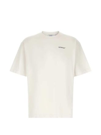 Off-white T-Shirt mit Aufdruck in gebrochenem Wei&szlig;
