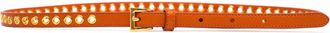 Prada Orange Skinny Eyelet Embellished Belt