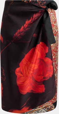Dries Van Noten Scarfy Multi-Print Wrap Midi Skirt