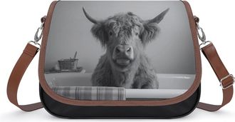Generic Highland Cattle Cow in Bath Fashion Womens Crossbody Bags Novelty Handbag Shoulder Bag Purse