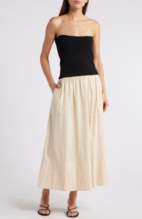 Pistola Denim Mavo Strapless Midi Dress in Pepper And Salt at Nordstrom Rack, Size X-Large