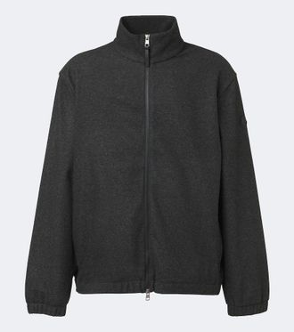 Moncler Leather-trimmed bomber jacket