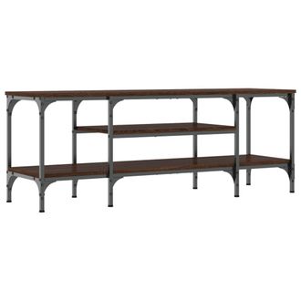vidaXL Vidaxl - Mueble Tv Madera Ingenier&iacute;a Y Hierro Marr&oacute;n Roble 121x35x45 Cm