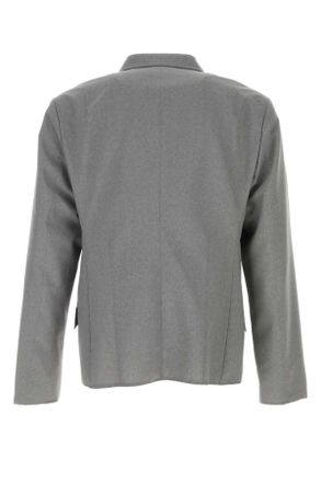 Jil Sander Mens Grey Wool Blazer Shadow Exterior: Virgin Giacche E Gilet Jacket